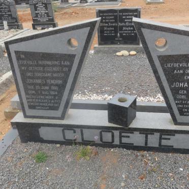 CLOETE Johannes Hendrik 1900-1964 &amp; Johanna M.W. 1910-1995