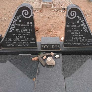 FOURIE Fanie 1931-1983 &amp; Johanna Elizabeth 1936-1990