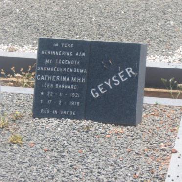GEYSER Catherina  M.H.H. nee BARNARD 1921-1979