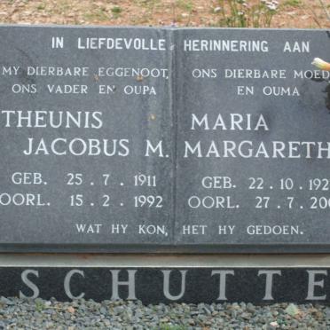 SCHUTTE Theunis Jacobus M. 1914-1992 &amp; Maria Margaretha 1921-2003