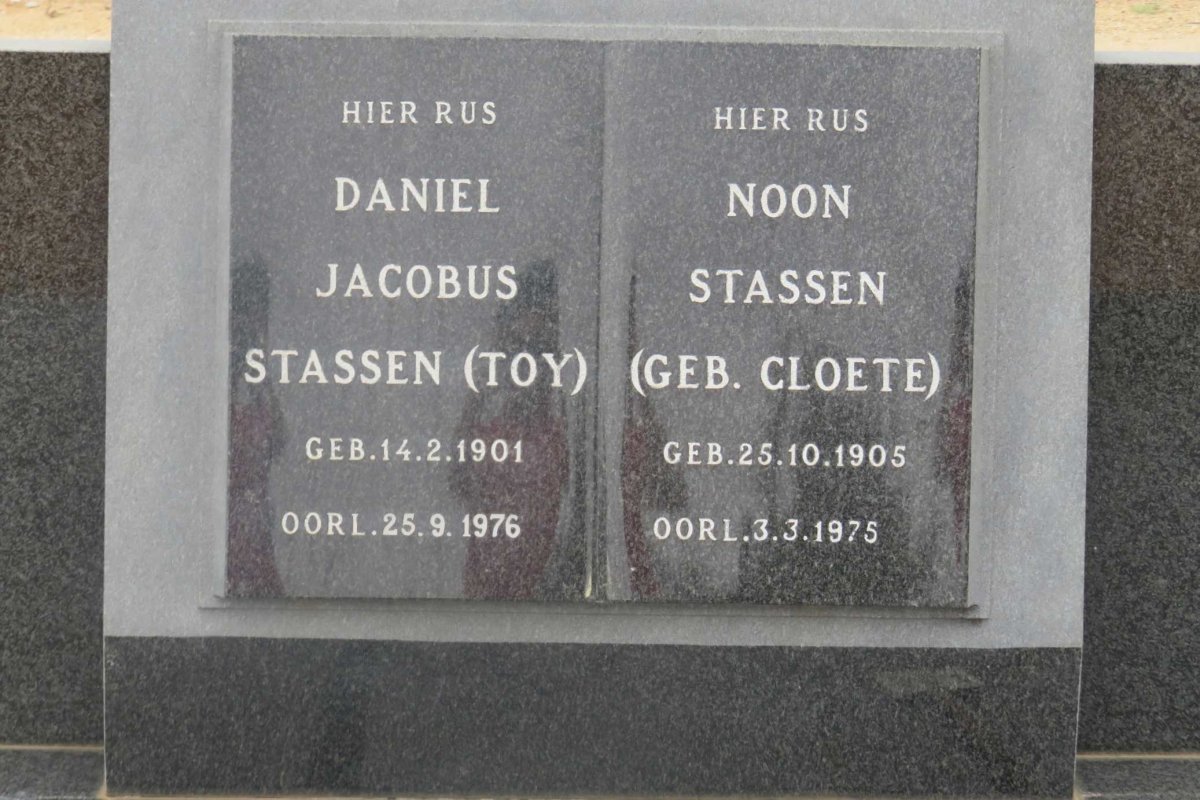 STASSEN Daniel Jacobus 1901-1976 &amp; Noon CLOETE 1905-1975