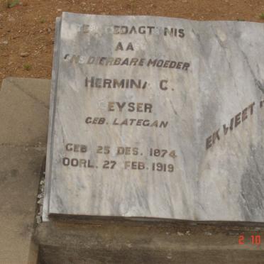GEYSER Hermina C. nee LATEGAN 1874-1919
