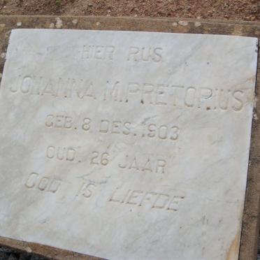 PRETORIUS Johanna M. 1903-1929