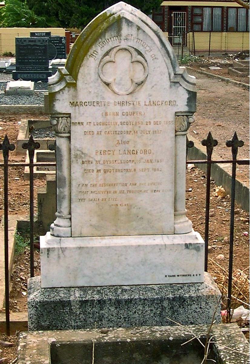 LANGFORD Percy 1881-1882 :: LANGFORD Marguerite Christie nee COUPER 1855-1887