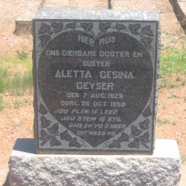 GEYSER Aletta Gesina 1929-1950