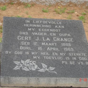 GRANGE Gert J., la 1886-1969