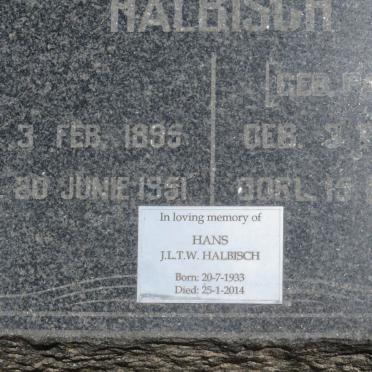 HALBISCH Johan W. 1895-1951 &amp; Jeanette M.M. PAULIN 1895-1959 :: HALBISCH J.L.T.W. 1933-2014