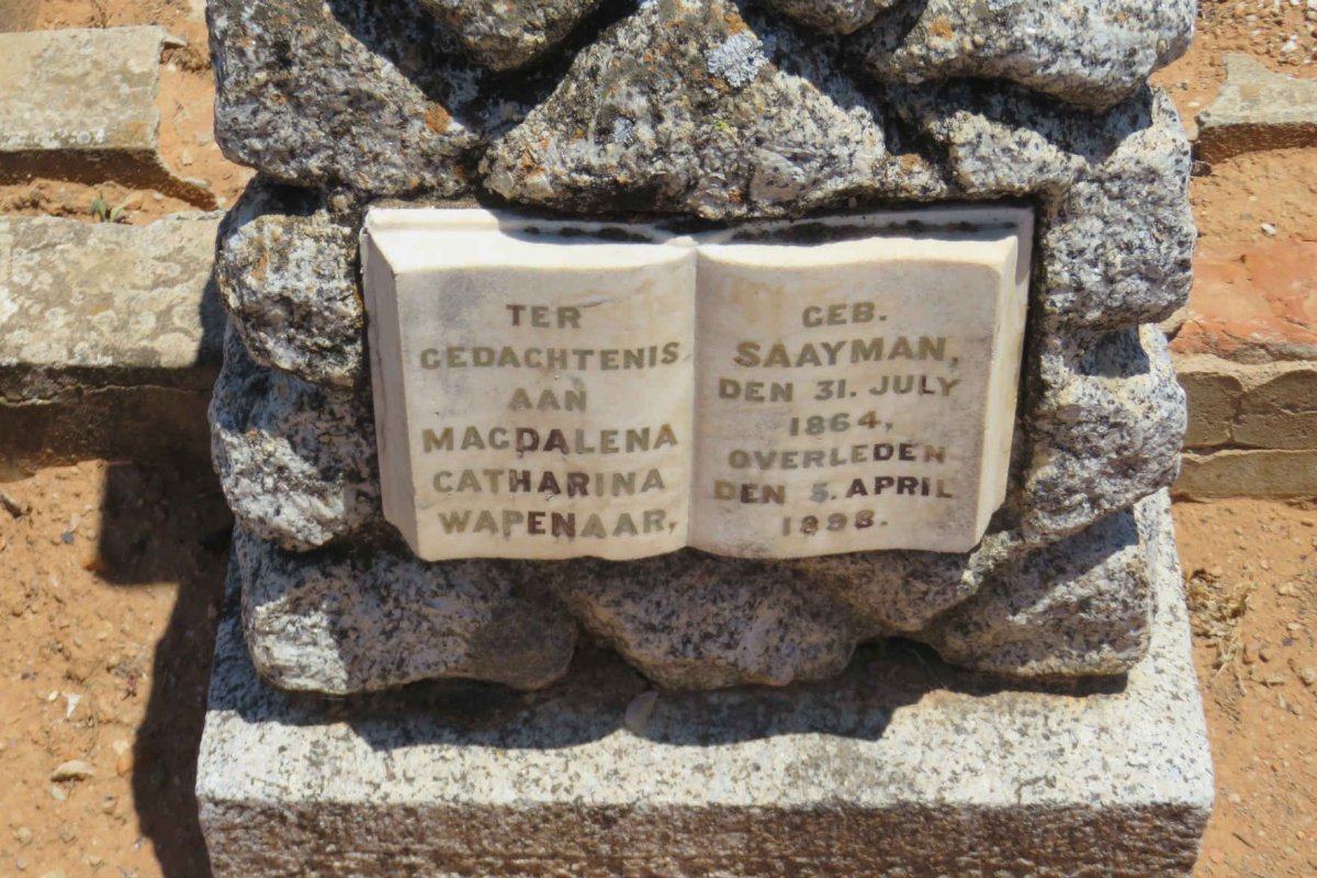 WAPENAAR Magdalena Catharina nee SAAYMAN 1864-1898