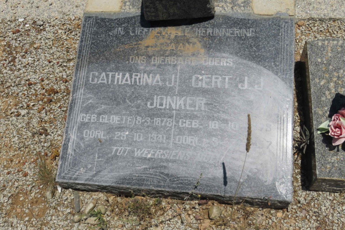 JONKER Gert J.J. 1878-1957 &amp; Catharina J. CLOETE 1878-1941