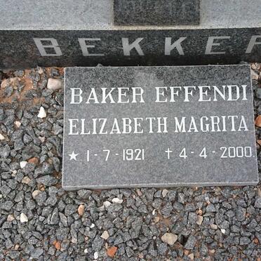 EFFENDI Elizabeth Magrita, BAKER 1921-2000