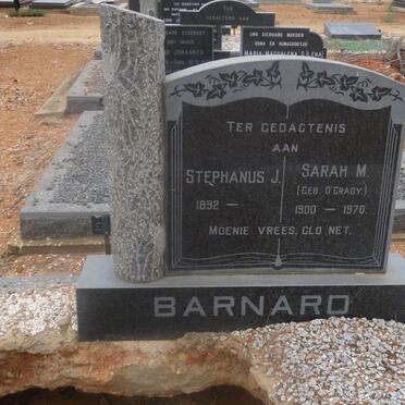 BARNARD Stephanus J. 1892- &amp; Sarah M. O'GRADY 1900-1970