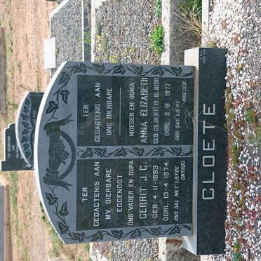 CLOETE Gerrit J.C. 1893-1974 &amp; Anna Elizabeth GILBERT 1896-1977