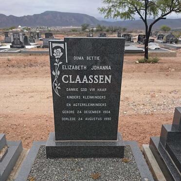 CLAASSEN Elizabeth Johanna 1904-1990