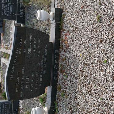 CLOETE Philip 1900-1972 &amp; Susie JONKER 1905-1980