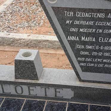 CLOETE Louis Jacobus C. 1895-1968 &amp; Anna Maria Elizabeth SMIT 1897-1967