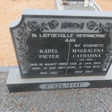 FOURIE Karel Pieter 1902-1987 &amp; Magdalena Catharina KRIEL 1904-1975