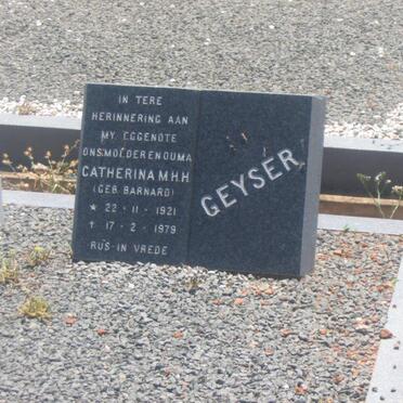 GEYSER Catherina  M.H.H. nee BARNARD 1921-1979