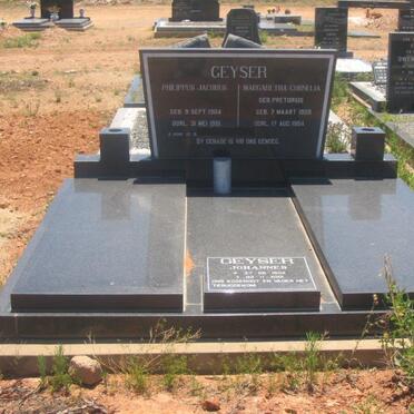 GEYSER Philippus Jacobus 1904-1981 &amp; Margaretha Cornelia PRETORIUS 1909-1984 :: GEYSER Johannes 1934-2001