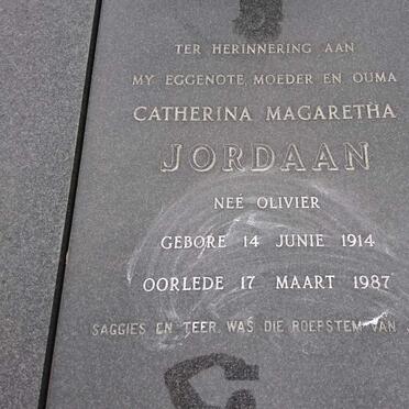 JORDAAN Daniël 1918-1989 &amp; Catherina Magaretha OLIVIER 1914-1987