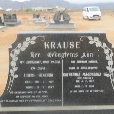 KRAUSE Louis Hendrik 1921-1977 &amp; Katherina Magdalena W. CLAASEN 1922-2004