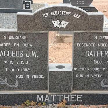 MATTHEE Jacobus J.W. 1910-1982 &amp; Catherina P. NEL 1905-1977