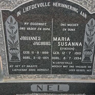 NEL Johannes Jacobus 1899-1971 &amp; Maria Susanna STASSEN 1910-1994
