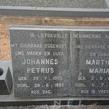 NEL Johannes Petrus 1905-1992 &amp; Martha Maria 1906-1995