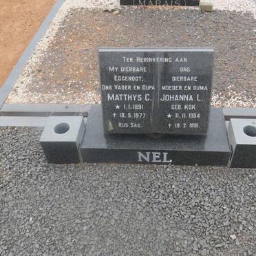 NEL Matthys C. 1891-1977 &amp; Johanna L. KOK 1904-1991