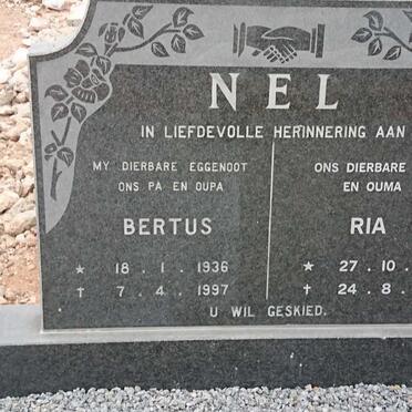 NEL Bertus 1936-1997 &amp; Ria 1938-2018
