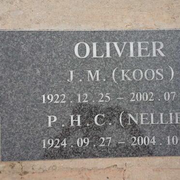 OLIVIER J.M. 1922-2002 &amp; P.H.C. 1924-2004