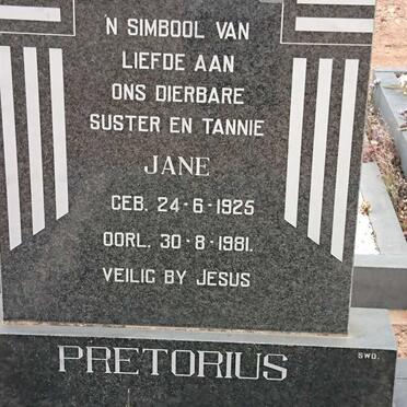 PRETORIUS Jane 1925-1981
