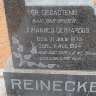 REINECKE Johannes Gerhardus 1875-1964