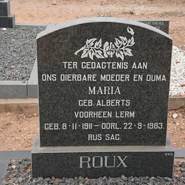 ROUX Maria formerly LERM nee ALBERTS 1911-1983