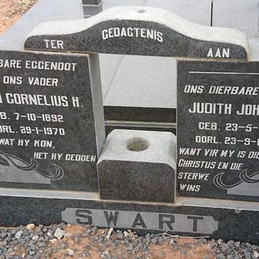 SWART Jan Cornelius H. 1892-1970 &amp; Judith Johanna F. 1889-1977