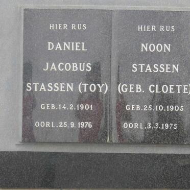 STASSEN Daniel Jacobus 1901-1976 &amp; Noon CLOETE 1905-1975