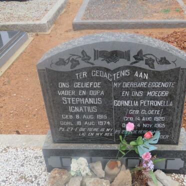 TOIT Stephanus Ignatius, du 1915-1974 &amp; Cornelia Petronella CLOETE 1920-1965