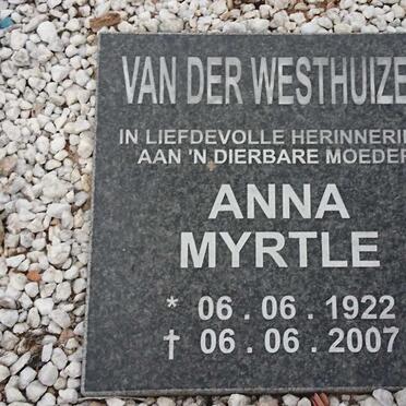 WESTHUIZEN Hendrik C., van der 1918-1980 &amp; Anna Myrtle 1922-2007