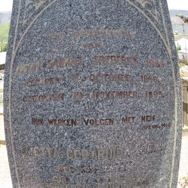 BRINK Johan Samuel Frederick 1848-1899 &amp; Aletta Gertruida SAAYMAN 1850-1924