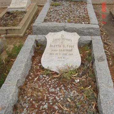 FOOT Aletta C. nee SAAYMAN -1928