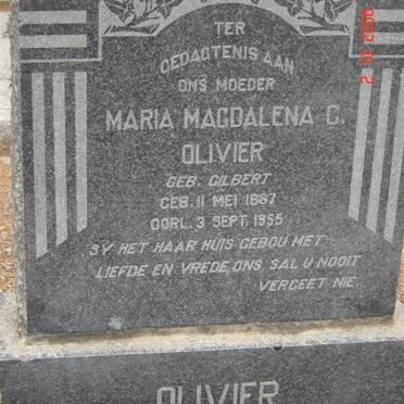 OLIVIER Maria Magdalena C. nee GILBERT  1887-1955