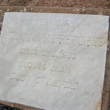 PRETORIUS Johanna M. 1903-1929