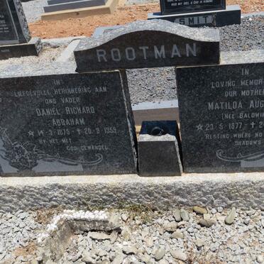 ROOTMAN Daniel Richard Abraham 1875-1959 &amp;  Matilda Augusta BALDWIN 1877-1943