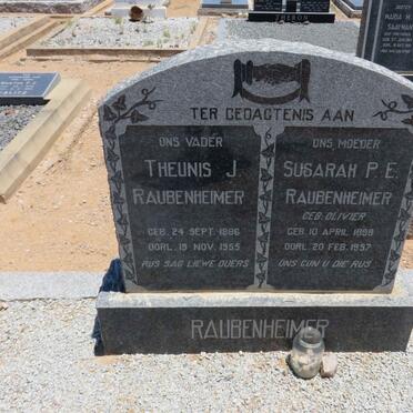 RAUBENHEIMER Theunis J. 1886-1955 &amp; Susarah P.E. OLIVIER 1898-1957