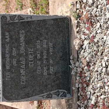 CLOETE Coenraad Johannes 1875-1955