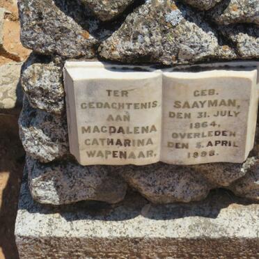 WAPENAAR Magdalena Catharina nee SAAYMAN 1864-1898