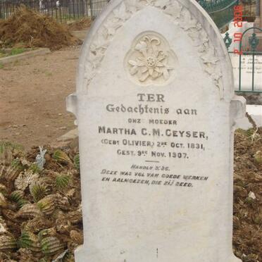 GEYSER Martha C. M. nee OLIVIER 1831-1907