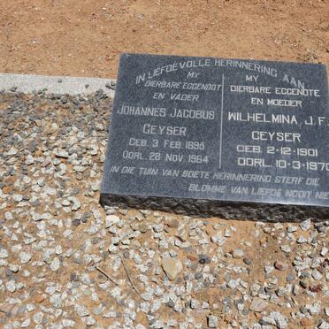 GEYSER Johannes Jacobus 1895-1964 &amp; Wilhelmina J.F. 1901-1970
