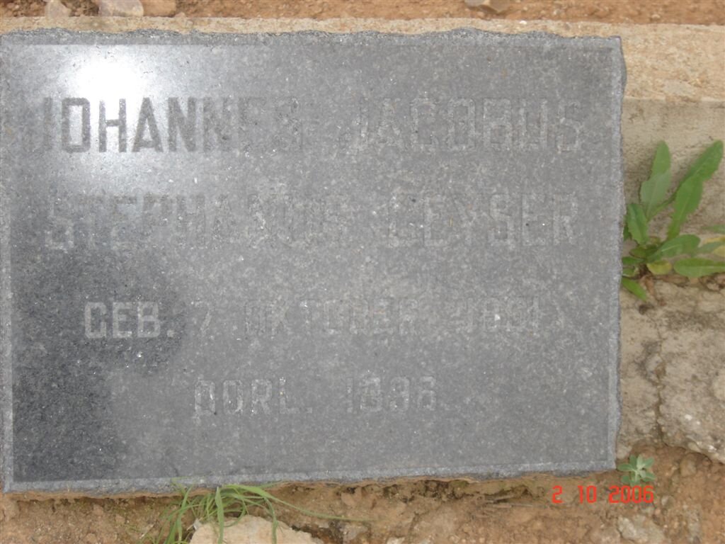 GEYSER Johannes Jacobus Stephanus 1891-1936