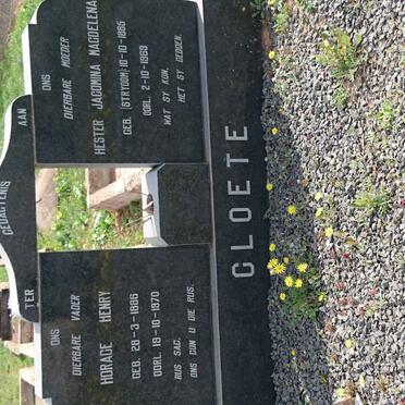 CLOETE Horace Henry 1886-1970 &amp; Hester Jacomina Magdelena STRYDOM 1885-1969