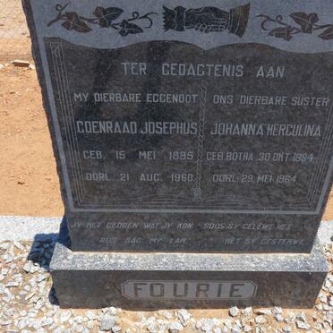 FOURIE Coenraad Josephus 1885-1960 &amp; Johanna Herculina 1884-1964